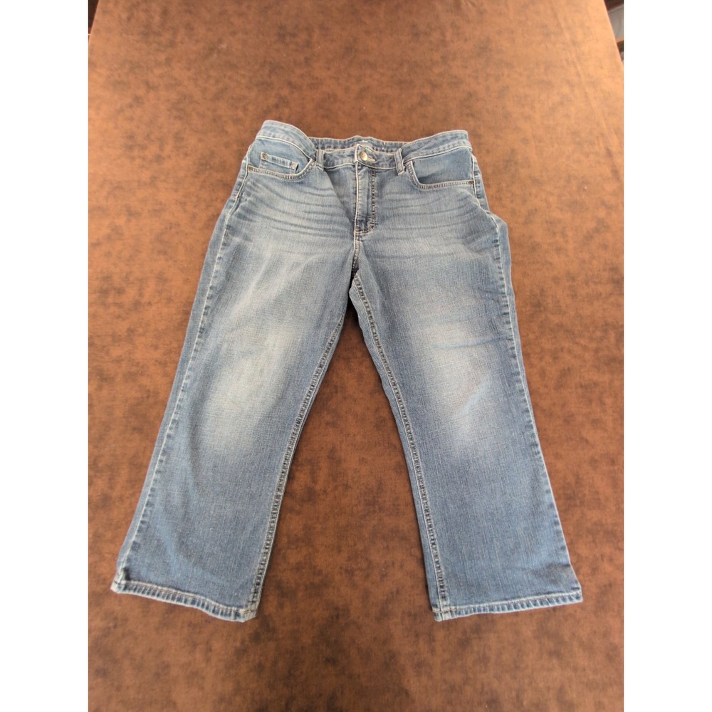 Lee Womens Medium Wash Denim Capri Cropped Jeans Size 16M 1CMRC03 Blue